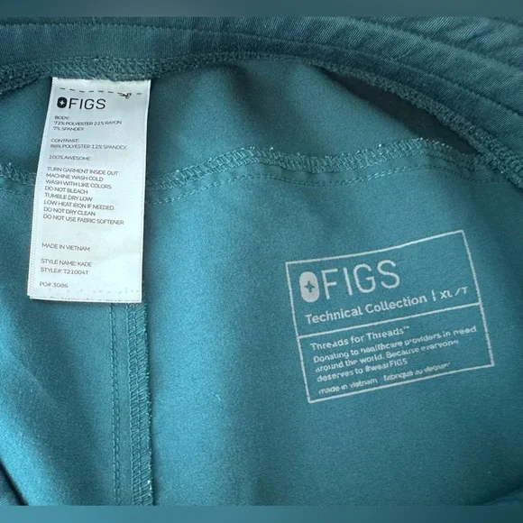 FIGS Kade Cargo Scrub Pants Caribbean Blue Technical Collection - Size XL Tall - Picture 5 of 9